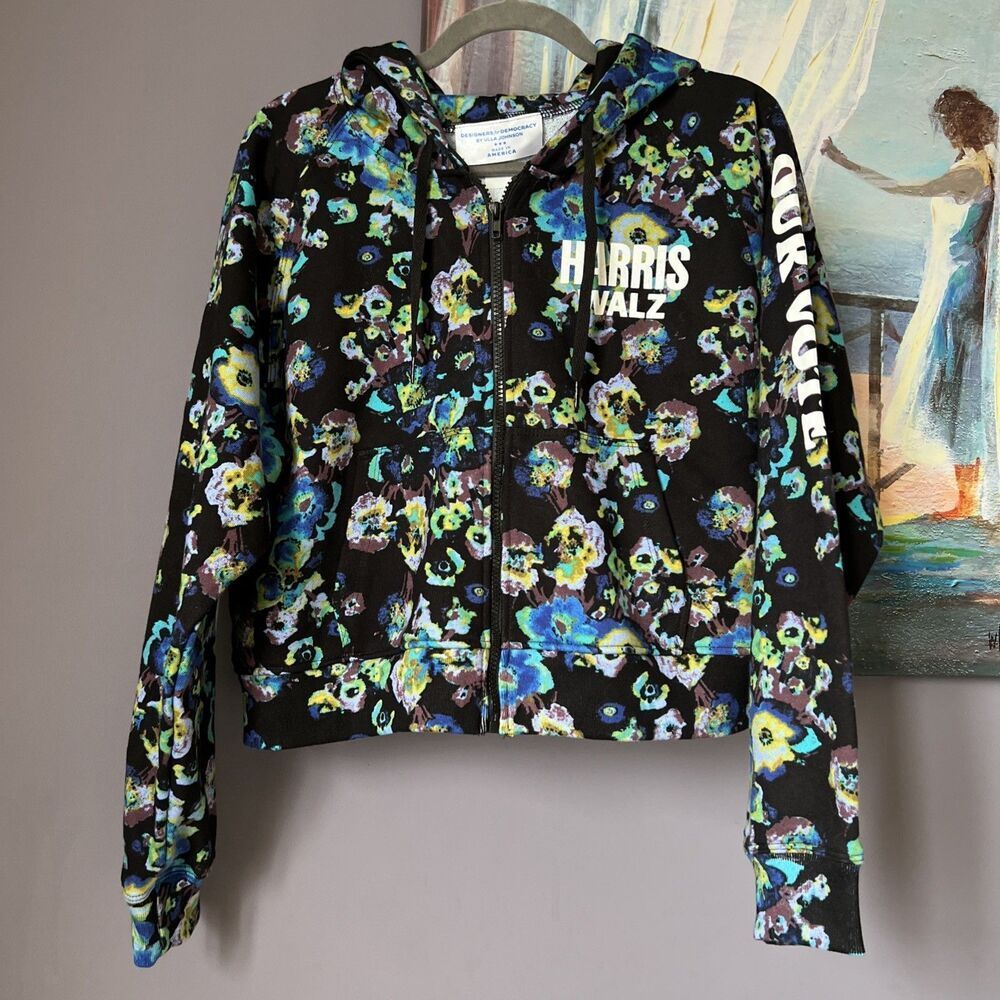 Harris/Walz Size L Floral Ulla Johnson Our Bodies Our Vote Hoodie MAGA